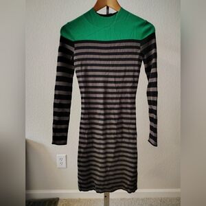 SONIA BY SONIA RYKIEL Striped Mini Dress Bodycon Small Ribbed Texture